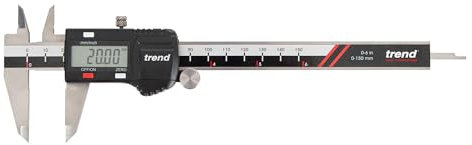 Trend Digital Caliper, 150mm Measuring Range, Stainless Steel with LCD Display, Metric and Imperial Units, Precision Internal, External, Depth and Step Measurement, DC/150