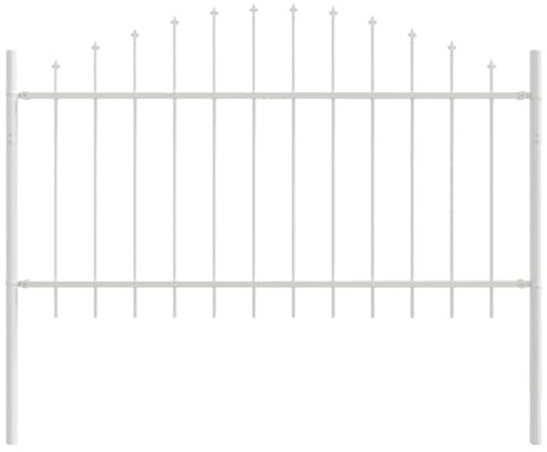 vidaXL Trädgårdsstängsel WOERDEN 170 x 140 cm Pulverlackerat stål Vit