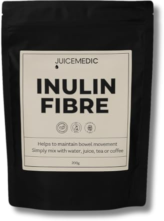 Inulin Fibre Powder 200g – Prebiotic Fibre Supplement for Gut Health, Digestion & Weight Management – Neutral Taste, Easily Mixes in Water, Coffee or Smoothies