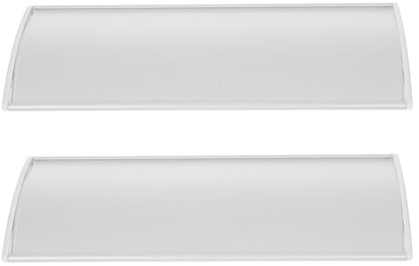 POPETPOP Lot de 2 Plaques de Porte Nominatives Incurvées en Alliage D’Aluminium Argenté 21X8 CM Plaque de Porte D’Entrée et Bureau Résistante Usage Commercial et Domicile Installation