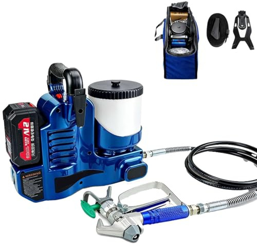 Máquina de pulverización inalámbrica sin aire de alta presión, pistola eléctrica portátil con batería de litio, 6 velocidades ajustables para pintura de látex y pintura comercial y de casa