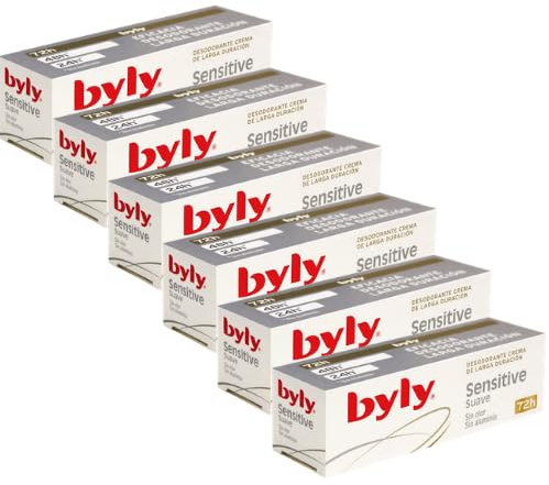 Byly Sensitive Desodorante Crema 25ml Pack 6 | Larga Duración 72h | Sin Alcohol