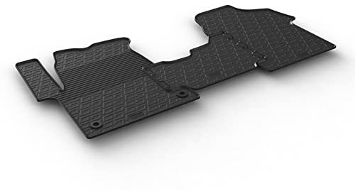Gledring Set tapis de caoutchouc compatible avec Citroen Jumpy / Peugeot Expert / Toyota Proace 2016- & Opel Vivaro Cargo 2019- (G profil 3-pièces + clips de montage), noir