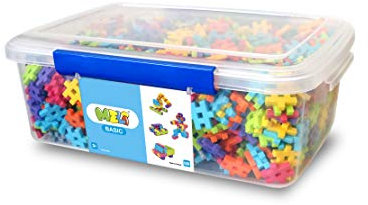 Meli Konstruktionsbausteine Basic EDU 1200 | Steckbausteine für Kinder ab 3 Jahre | Kreatives Bauen in 2D & 3D | 1200 Teile in 12 Farben | Fördert Motorik & Fantasie