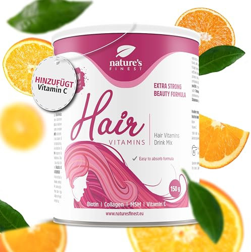 Nature's Finest Haar Vitamine für Frauen - Haarwachstum Beschleunigen, Biotin Hochdosiert, 450 μg Dosis - Kollagen Angereichert, Zuckerfrei, Netto 150 g - Für Gesundes, Kräftiges Haar