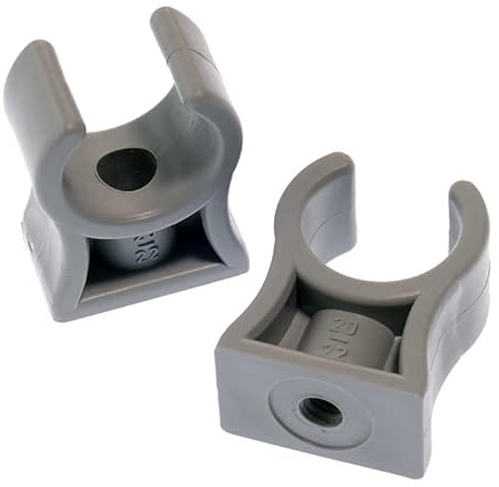 Rohrklemme RKPG 28, Ø innen 28-30 mm M6 Rohrclips Rohrhalter Kunststoff Grau
