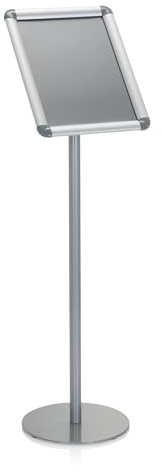 hjh OFFICE 830035 A4 Infoständer Agenda I Alu-Rahmen Plakatständer Werbeaufsteller, im Hoch- oder Querformat nutzbar