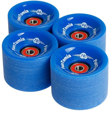 FunTomia Lot de 4 roues de longboard/skateboard (Big Wheels) en 70 x 51 mm 86A avec roulements à billes ABEC-9