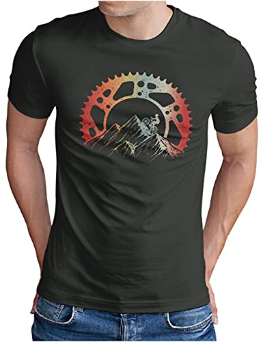 OM3® Mountain Bike – Camiseta – Hombre – Bicicleta Offroad Mountain Bike MTB – S – 5XL, gris oscuro, L
