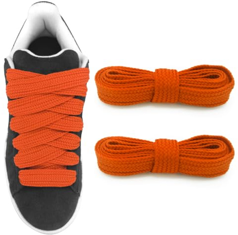 UamGlsob 3/4 tum feta skosnören för Adidas Campus 00-talsskor, 81 cm – 153 cm längd platta tjocka breda skosnören ersättningssnören | 2 cm (3/4 tum) breda, platta skosnören i polyester, tjocka skosträngar, tjock ersättningsspets för sneakers