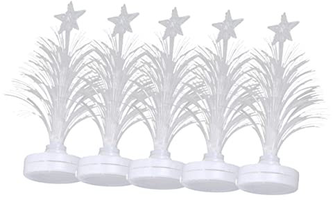 Gadpiparty 5pcs Colorful Fiber Optic Led Christmas Tree Night Lights, Multi-Color Flashing Fiber Optic Lamps for Home Party Decoration