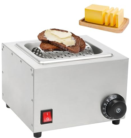 Aredwhiterui Electric Butter Roller, Heated Butter Spreader - Fast & Even Butter Spreader for Toast, Pancakes, Sandwiches - Adjustable Temp 0°C-110°C - Saves 30% Butter - Detachable 304-SS Wheel