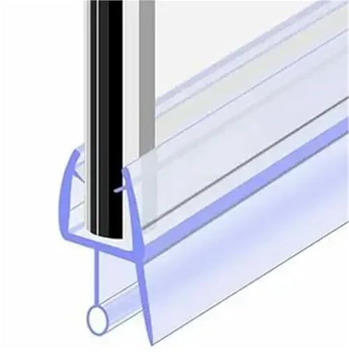 Transparent duschtätning 2 stycken limfri duschpackning, klar PVC-tätningsmedel, 6-12 mm, för glasdörrar, vattenlåsremsor (C 2 st x 50 cm, 12 mm)