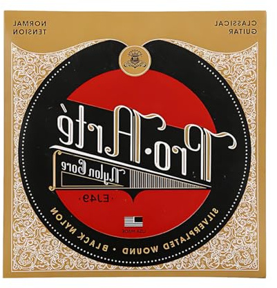 CEJAS 1 Pack Cuerdas para Guitarra Clásica, Cuerdas Guitarra Española, Cuerdas de Nylon Pro-Arte EJ45, 90cm, Tensión Normal - Blanco