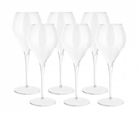 Lehmann Jamesse Premium Champagnergläser | 6er Set | 30cl Kristallgläser | Champagner- und Proseccoflöten | Französisches Luxusdesign | Breite Schale mit schmalem Deckel | Glaswaren aus Frankreich