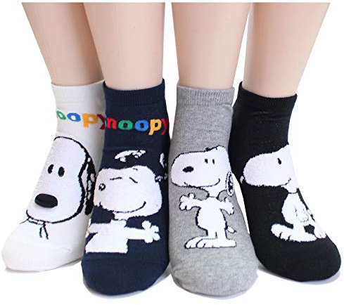 evei Damen Crew Socken, Snoopy08_4pairs, Einheitsgröße