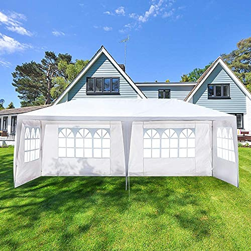 10' x 20' Heavy Duty Outdoor Party Wedding Event Tent Camping Shelter Gazebo Canopy - Heavy Duty Gazebo Pavilion with Removable Sidewalls Easy Set Gazebo BBQ Canopy Cater Events(All-Weather)