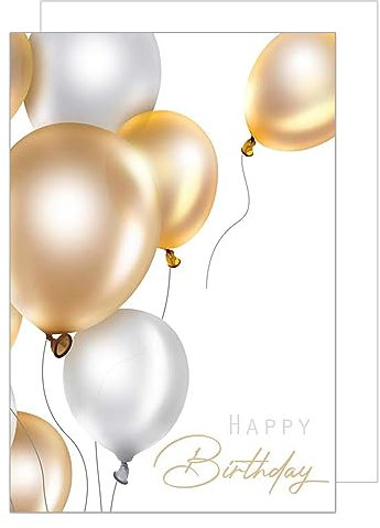 Edition Seidel Premium XXL Maxi Glückwunschkarte zum Geburtstag mit Umschlag Format DIN A4. Geburtstagskarte Grußkarte Karte Billet Happy Birthday Mann Frau Luftballons (A4-G3444)