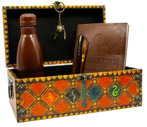 Harry Potter Premium Geschenkset mit Metallflasche und Schreibwaren im Koffer 26cm x 17cm x 13cm - Offizielles Lizenzprodukt