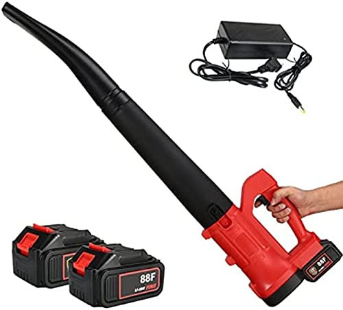 Batteridriven lövblåsare, 20V sladdlös lövblåsare med 2 batterier och laddare, lätt handhållen sopmaskin, för att blåsa lövrengöringsdamm