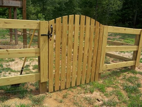 Wooden Garden Arched Picket Gate Pedestrian Gate Wooden Pressure Treated 3ft 90cm,Wooden Garden gate, Garden Gates Wooden, Garden Gates Wooden Picket (90cm High x 99cm Wide x 7cm Deep)