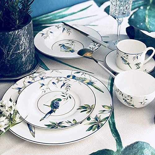 Platos De Cena Elegantes, Juego Combinado De Servicio De Cena De Porcelana De 12 Piezas, Plato De Cena De Porcelana, Tazón, Taza Y Platillo, Platos para Pastel Pintados A Mano, Tie