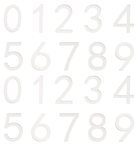 uxcell 20Pcs Self Adhesive Mailbox Numbers, 2 Acrylic Door Address Sign Stickers, Raised 3D Effect, for Residence, Apartment, Office Room, Mailbox (Number 0-9, White)