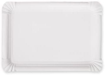 1000 Stück NATUREStar Pappteller rechteckig | Pappe, weiß, L: 17cm, B: 24cm, Karton, Pappteller, Einwegteller, Einweggeschirr