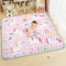 Aolso Alfombra Bebe, 127 x 127cm Alfombra Bebe Plegable, Antideslizante Algodón Alfombras de Gateo, Colchoneta para Niños para Juegos en el Suelo, Suave & Grues-Unicornio