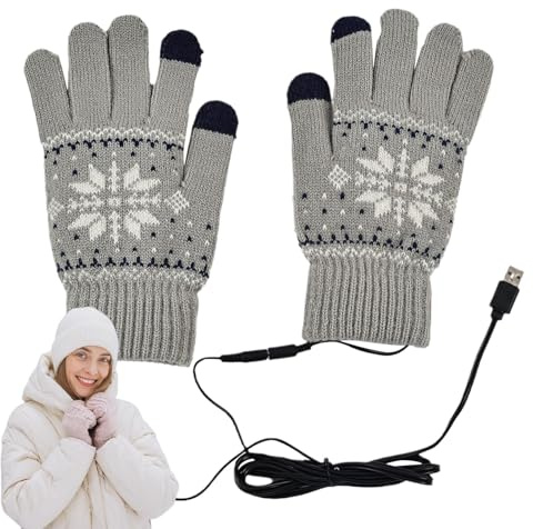 Gants chauffants USB, gants chauffants enfichables Gants chauffants pour femme - Gants chauffants pour homme élégants et beaux Gants d'équitation chauffés avec pa