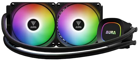 GAMDIAS AURA GL240 LITE Refrigeración Líquida AIO de 240 mm para CPU, Ventiladores PWM Hidráulicos, Sincronización ARGB con Placa Base, Compatible con LGA20XX / 1851/1700 / 115X / 1200, AM5 / AM4