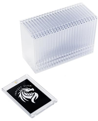 FANTASY CLUB | 25 Soportes Magnéticos One-Touch para Cartas TCG – Ultratransparentes con protección UV del 99+ % | Cierre magnetico Seguro para Cartas estándar | Exhibe y Protege Tus Mejores Pulls