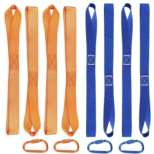 yolzhxe 8 Pezzi Cinghia di Ancoraggio, 40.5 cm x 2.5 cm Cinghie di Fissaggio con 4 Moschettoni, Nylon Cinghie di Tensione Per Moto, Auto, Campeggio