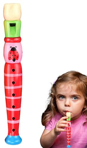 Flauto Del Cartone Animato per - Registratore Di Giocattoli in Legno, Flauto per A 6 Buche, Strumento Suono Di Educazione Precoce | Piccola Musica per I Piccoli Di Classe Pratica