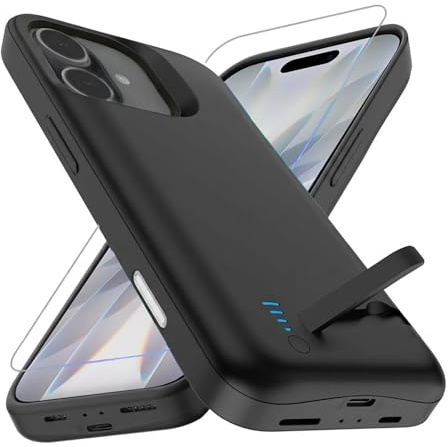 Giabuao Funda con Batería para iPhone 17 (6,3 Pulgadas), 8500mAh,Funda Cargador Portátil Batería Ampliada, Recargable de teléfono y Funda Protectora con función de Carga para iPhone 17