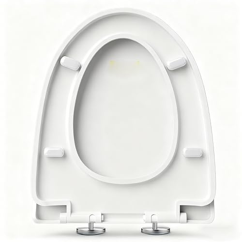 Siège de toilette universel à fermeture douce avec coussinets rembourrés, couvercle épais, libération rapide, installation facile pour la maison, l'hôtel et les salles de bains commerciales (grand