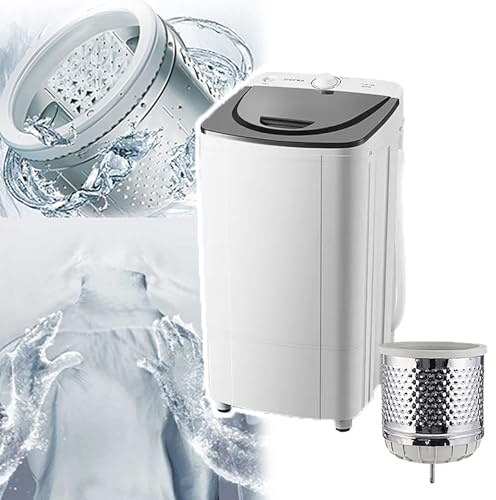 Secadora portátil con tambor de acero inoxidable, ciclo de 5 minutos de eficiencia energética, ideal para espacios compactos y uso al aire libre