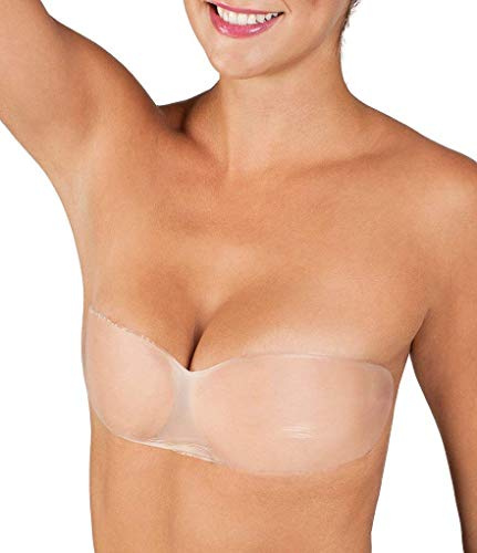 Fashion Forms Womens Silicone Skin Bandeau Sticky Bra Clear MD One Size