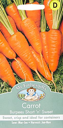 Mr Fothergill's 18815 Carrot Burpees Short 'n' Sweet, Orange, 0.4 x 7.5 x 14.5 cm, 1000 Vegetable Seeds
