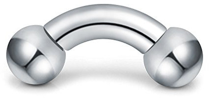 Funseedrr Innengewinde Curved Barbell Piercing Banane mit Kugel Edelstahl (1.6 2 2.5 3 4 5 6 8 10mm Dicke)