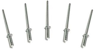 Metal Magery 100 Aluminum Closed End Pop Rivets 3/16 x 3/8 Grip Aluminum Mandrel Blind Rivets Dome Head 6-6 (0.251-0.375 Inch Grip) Qty 100