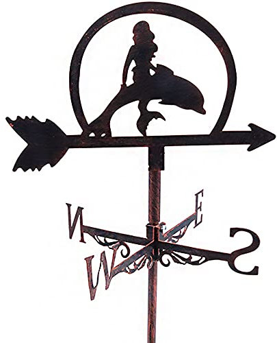 Alnicov Wetterfahne aus Metall, Vintage-Wetterfahne mit Richtungsanzeige für den Außenbereich, Garten, Dachkoppel, Dekoration, Wetterfahne