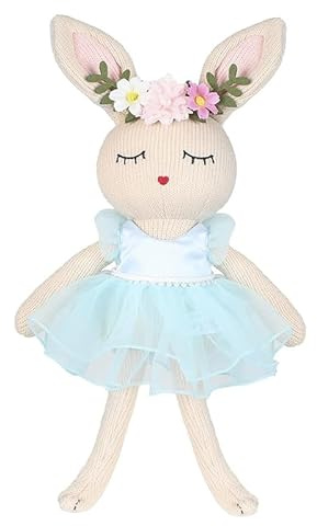 JUSTQUNSEEN Ballerina Doll Easter Stuffed Animal Bunny Plush Animal Doll, Plush Rabbit Toy Bunnys Stuffed Animals for Girls Easter Animals on Party Birthday Christmas