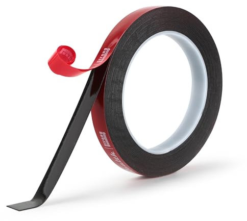Realth Doppelseitiges Klebeband/Doppelklebeband Schwarz | Montageband Extra Stark | Hochleistungskleber | Wasserdichtes | für Auto Haus Büro Deko(RMT592513) | 13mm*5.5m