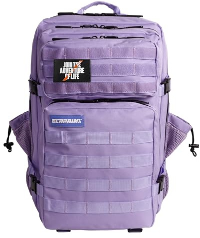 ELITRAINX 45L Sac à dos tactique militaire USA Sports imperméables, cabine d'avion, entraînement croisé, sports de plein air, salle de sport portable par ELITEX TRAINING (lavande)