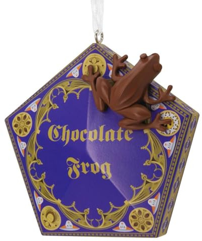Hallmark Decorazione natalizia da collezione Harry Potter, rana di cioccolato e scatola, decorazione di Harry Potter, ornamento natalizio da appendere, regali per Natale