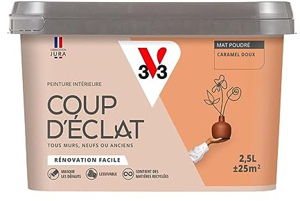 V33 Peinture murale intérieure Coup d'Éclat® Caramel doux Mat Poudré 2,5L