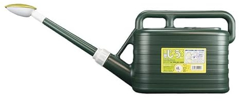 Geosism & Nature Annaffiatoio Verde Scuro in plastica Giapponese con Rosa in Metallo per Piante e Bonsai, 6 lt