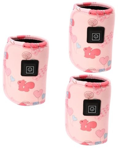 Abaodam 3pcs Portable Bottle Warmer Bottle Cover USB Travel Feeding Warmer for Car Sandwich Structure Milk Sleeve