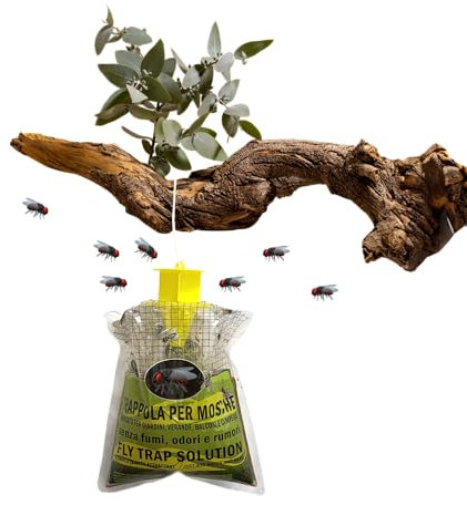 Trappola Biologica per Mosche e Insetti con Esca Naturale - Senza Veleni, Ecologica, Sicura per Umani e Animali - Facile da Usare, Effetto Duraturo, Pronta in 1 Minuto